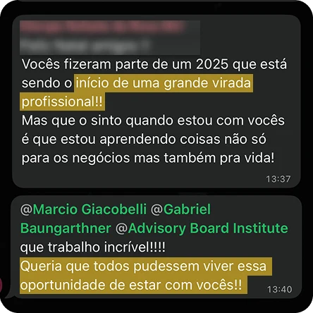 Depoimento sobre virada profissional em 2025